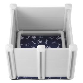 VEVOR Dog Whelping Box 28.3x28.3x18.1in PVC With Rails Pee Pad For Dogs Puppies