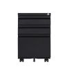 3 Drawer Mobile Locking File Cabinet, Rolling Filing Cabinet for Letter/A4 Size With 5 Wheels