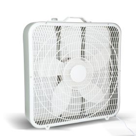InfiniPower 20'' Box Fan, 3-Speed Cooling Table Fan with Aerodynamic Shaped Fan Blades, Convenient Carry Handle and Safety Grills