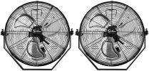 Simple Deluxe 20 Inch High Velocity 3 Speed, Black Wall-Mount Fan, 2-Pack