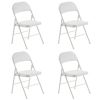 [Old Code: 33292149]4pcs Elegant Foldable Iron & PVC Chairs for Convention & Exhibition White
