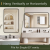 50"*32"Aluminum Alloy Rounded Corners Rectangular Lacquered Black Hanging Mirror Decorative Bathroom Mirror with Elegant Scalloped Design(Deep Mirror)
