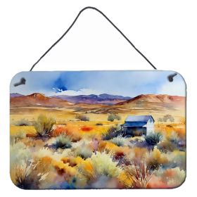 NEW Nevada Sagebrush in Watercolor Wall or Door Hanging Prints Aluminum Metal Sign Kitchen Wall Bar Bathroom Plaque Home Decor, 8HX12W, Multicolor