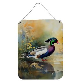 NEW Wood Duck Wall or Door Hanging Prints Aluminum Metal Sign Kitchen Wall Bar Bathroom Plaque Home Decor Front Door Plaque, 12x16, Multicolor
