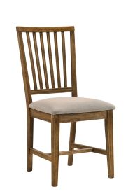 Wallace II Tan Linen & Weathered Oak Finish Side Chair (Set of 2)