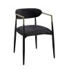 Jaramillo Black Chenille & Black Finish Side Chair (Set of 2)