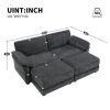 [VIDEO provided] [New] Free Combination Modular Convertible Sectional Sofa Bed Set, 4 Seat Upholstered Sleeper Corner Couch