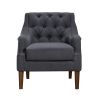 Dark Gray Accent Chair Button-Tufted Boucle Fabric Upholstery Modern Living Room Furniture 1pc
