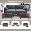 [VIDEO provided] [New] Free Combination Modular Convertible Sectional Sofa Bed Set, 4 Seat Upholstered Sleeper Corner Couch