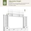 ON-TREND Minimalist Entertainment Wall Unit Set with Bridge for TVs Up to 75'', Ample Storage Space TV Stand with Adjustable Shelves