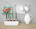 NEW Oklahoma Roses in Watercolor Wall or Door Hanging Prints Aluminum Metal Sign Kitchen Wall Bar Bathroom Plaque Home Decor, 8HX12W, Multicolor