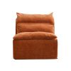 Accent Armless Chair Lazy Floor Seating, Fireside Chair Sofa Lounger Leisure Accent Single Couch with Backrest for Living Room, Bedroom, Office