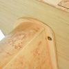 Jesse 55.5" Single Drawer Oval Computer Desk, Warm Natural Brown Burl Wood