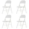 [Old Code: 33292149]4pcs Elegant Foldable Iron & PVC Chairs for Convention & Exhibition White