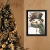 Trendy Decor 4U Old World Frosty The Snowman Black Framed Wall Art for Living Room, Holiday Wall Art Print for Home Decor