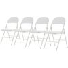 [Old Code: 33292149]4pcs Elegant Foldable Iron & PVC Chairs for Convention & Exhibition White
