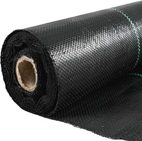 VEVOR 6FTx300FT Premium Weed Barrier Fabric Heavy Duty 3.2OZ, Woven Weed Control Fabric, High Permeability Good For Flower Bed, Geotextile Fabric (Color: Black)