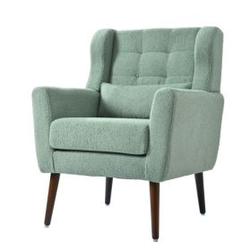 Modern Upholstered Chairs, Teddy Fabric Living Room Chairs, Comfortable Reading Chairs, Medieval Decorative Chairs, Chaise Longues Armchairs For (Option: Light green)