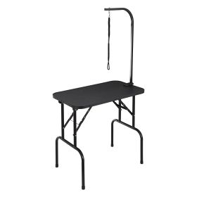 VEVOR Pet Grooming Table Arm With Clamp, 32''x18'' Dog Grooming Station, Foldable Pets Grooming Stand For Medium And Small Dogs, Free No Sit Haun (Color: Black)