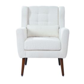 Modern Upholstered Chairs, Teddy Fabric Living Room Chairs, Comfortable Reading Chairs, Medieval Upholstery Chairs, Chaise Longues Armchairs For (Color: White)