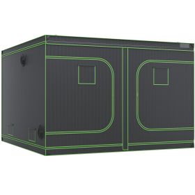 VEVOR 10x10 Grow Tent, 120'' X 120'' X 80'', High Reflective 600D Mylar Hydroponic Growing Tent With Observation Window, Tool Bag And Floor Tray (Color: Black)