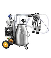 VEVOR Electric Cow Milking Machine, 6.6 Gal 25 L 304 Stainless Steel Bucket, Automatic Pulsation Vacuum Milker, Portable Milker With Food-grade S (Option: 550W 120V 60Hz)