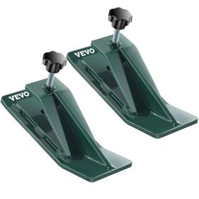 VEVOR Tractor Bucket Protector, 2pcs Ski Edge Protector, 12in Long Turf Tamer Skid Protector, 4in Width, Heavy Duty Steel Bucket Attachment For S (Color: Green)