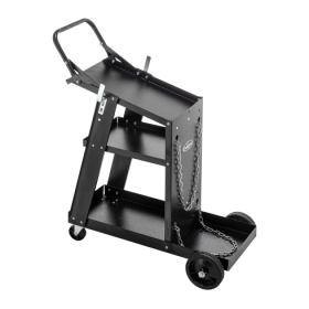 Welding Cart, 3 Tier Welder Cart Heavy Duty With 400Lbs Static Weight Capacity, 360  Swivel Wheels, Tank Storage Safety Chains, Rolling MIG Welde (Color: Black)