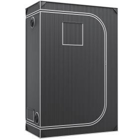 VEVOR 2x4 Grow Tent, 48'' X 24'' X 72'', High Reflective 2000D Mylar Hydroponic Growing Tent With Observation Window, Tool Bag And Floor Tray For (Color: Black)