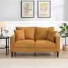 57 " High Resilience Loveseat Sofa, Wooden Frame 2 Seat Sofa, Comfy , Small Space Saving Modern Upholstered Sofa