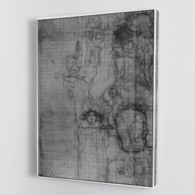 Sketch of Medicine by Klimt Canvas Print or Poster (Type: Standard Framed Canvas Print, size: 4X-Large (44" x 33"))