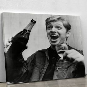Georgie Fame with champagne Canvas Print or Poster (Type: Premium Framed Canvas Print, size: Small (12" x 8"))