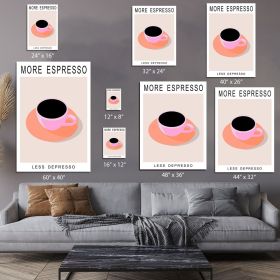 More Espresso Less Depresso Canvas Print or Poster (Type: Poster Print, size: 44" x 33" / 110cm x 85cm approx)