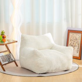 Bean Bag Chair for Adults with Armrests - Oversized Comfy Beige Beanbag Lounge Lazy Floor Sofa Chair for Living Room, Bedroom & Dorm (Color: as Pic)