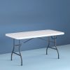 Lifetime 5 Foot Rectangle Fold-in-Half Table, Indoor/Outdoor Essential, Gray, 60.3" x 25.5"