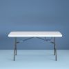 Lifetime 5 Foot Rectangle Fold-in-Half Table, Indoor/Outdoor Essential, Gray, 60.3" x 25.5"