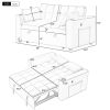 58" 4-1 Multi-functional Sofa Bed with Cup Holder and USB Port for Living Room or Apartments
