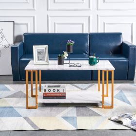 Fiber Board Coffee Table (Color: White)